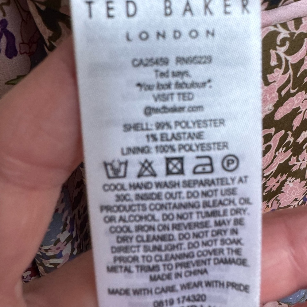Ted Baker Lalu Urban Printed Fluted Hem Mini Pastel Floral Dress. Ted 2 (US 6) - Picture 9 of 10